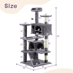 ZUN 53 inch Multi-Level Cat Tree Cat Condo with Scratching Posts Kittens Activity Tower Pet Play House 17460876