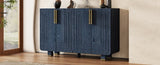 TREXM 54" Retro Buffet Cabinet with Storage, 4-Door Vintage Fluted Sideboard Cabinet with Adjustable N715P289209M