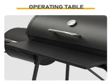 Barrel Charcoal Grill with Offset Smoker & Warming Rack, Outdoor BBQ Grill with 557 Sq. In. Grilling 02112676