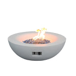 ZUN 42 Inch Outdoor Concrete Propane gas Fire Pit bowl in Antique white color W2620P182362