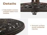 Outdoor Bistro Pub Table, Round Patio Bar Height Cocktail Table, Antique Bronze 07814241