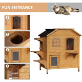 ZUN Wooden Cat House （Prohibited by WalMart） 41054549