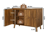 Sideboard Buffet Cabinet with Storage, Farmhouse Buffet Cabinet With Paper Clip Design, Wood Coffee W1706P311107