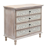 ZUN [FCH] 4 Drawer Iron Sheet Carving Dresser for Bedroom, Wide Storage Cabinet for Living Room Home 43162279