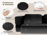 Convertible Sofa Bed with Blanket, Boneless Cloud Couch Queen Scott Fabric for Living Room Bedroom, 07805467