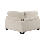1pc Modern Living Room Furniture Modular Corner Seat Plush Beige Corduroy Fabric Upholstery Plywood B011P220979