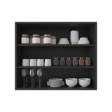 ZUN Wall Shelf 30" H, 3 Shelves, Black B097P250902