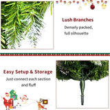 ZUN Pre-lit Xmas Tree Artificial Christmas 4-Piece Set,Garland, Wreath and Set of 2 Entrance Trees X-mas 96959275