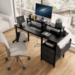 ZUN 47.3" Computer Desk with power outlet,Monitor Stands,Shelves, Office Desk/Writing Table/Gaming desk W2887P239945