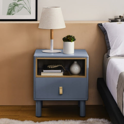 ZUN Single drawer bedside table, modern style bedside table, wooden bedside table, bedside table with 63835128