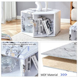 Hexagonal MDF coffee table, characteristic pattern stickers, multi-hole design to give more storage W1151P200320