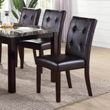 ZUN Leroux Upholstered Dining Chairs With Button Tufted, Dark Brown SR011078