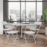 4pcs Injection Molding Classic Garden Plastic Folding Chair White 58509181