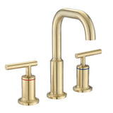 Widespread Bathroom Faucet 3 Hole 2 Handle Vanity Sink Faucet, Brushed Golden W122458064