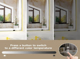 28x36" Gold Tempered Mirror Dual LED Light Strips Front and Back LightingUnable ship on weekends, 82248338