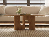 31.5 Inches Round Rustic Ash Wood Veneer Coffee Table for Small Living Room W3136P354198
