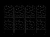 4 Pack Metal Garden Trellis 71" x 19.7" Rustproof Trellis for Climbing Plants Outdoor Flower Support W1586P268006