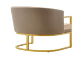 Modern Accent Chair Cozy Armchair Upholstered Reading Chair with Gold Metal Frame Living Room, N763P360688D