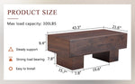 ZUN Modern Simple Walnut Colored Texture Sticker MDF Coffee Table - 43.3"x21.6"x17.2" Practical W1151P230543