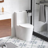 1.1/1.6 GPF Dual Flush One-Piece Toilet, Button on Tank top S-trap 12 inches, Elongated Bowl with W3192P272957