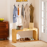 35" Solid Wood Bench Nature for Entryway, Living Room, Kitchen T3210P298180