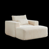 62.5-Inch Corduroy Sponge Sofa Lounge Chair with Removable footrest,No Assembly Required,Fluffy W834P206050