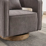 29.1"W Swivel Accent Open Back Chair Modern Comfy Sofa Chair With Weathered Base For Nursery Bedroom W1298P192482