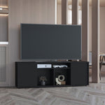 ZUN Falmouth Rectangle 3-Shelf TV Stand Black Wengue B06280393