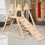 ZUN 4-in-1 Indoor Play Gym - Jungle Gym Playset with Baby Swing, Slide, Ladder, and Climbing Wall 30433659