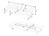 The 67-inch black PVC multi-functional sofa bed with a foldable and cup holder design makes it W3371P318136