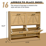 Shoe Storage Cabinet with 4 Flip Drawers for Entryway, Farmhouse Hidden Shoe Cabinet for Entrance 05445274