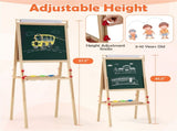 3-in-1 Art Easel Adjustable Double-sided Easel with 4 Paint Cups 93440309