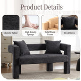 COOLMORE Modern Chenille Loveseat Sofa , Comfy Upholstered 2-Seater Sofa, Small Loveseat Accent W395P224847