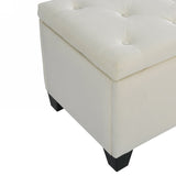 Fashion Beige Velvet Fabric Upholstered large storage rectangular bench for Entryway Bench,Bedroom W2082P176546