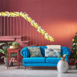 9ft Lifelike Christmas Garland Pre-Lit 50 Warm LEDs Timer 180 Tips Poinsettias Berries PVC/PE 93739249