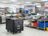 95 Qt Hot Box Food Carrier, Front-Loading End Loader with Wheels, Buckle & Handles, 35179297
