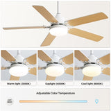 42 Inch Modern Ceiling Fan With 3 Color Dimmable Light 5 Blades Remote Control Reversible DC Motor W882P164332