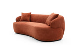 ORANGE Mid Century Modern Curved Sofa, 3 Seat Cloud couch Boucle sofa W87679950