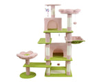 71 inch flower cat tree with large condo removable flower cushion and hammock pink 28088899