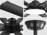 72 Inch Modern Large Design Ceiling Fans With Smart Remote Control 6 Wind Speed DC Motor Black for 92131768