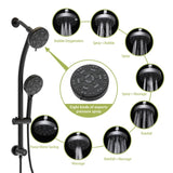 Multi Function Dual Shower Head - Shower System with 4.7" Rain Showerhead, 8-Function Hand Shower, W124362274