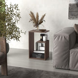 Everet 25" High 3-Tier Side Table Dark Walnut - White B200P286976