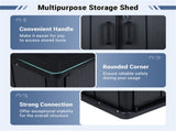 23.5 Cu.ft Outdoor Storage Shed with Lockable Door, PP HDPE Horizontal Garden Tool Cabinet - Black 55373418