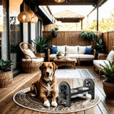 White Adjustable Pet Bowl Travel Ready HDPE Durable Poly Lumber Recycled B195P214979