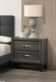 Bedroom Furniture Rustic Grey Oak Simple 1pc Nightstand 2-Drawers Bed Side Table Solidwood B011P248055