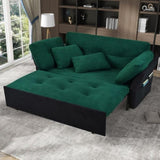 Convertible Pull Out Sofa Bed Queen Size, 3-in-1 Convertible Sleeper Couch with Thicked Cushions and W3163P269679