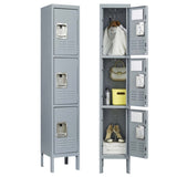 3 Door 66"H Metal Lockers With Lock for Employees,Storage Locker Cabinet for Home Gym Office School 14420504