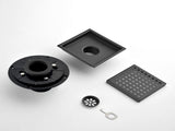 6 Inch Square Shower Drain with Removable Square Patterned Grate, 304 Stainless Steel with Flange 04421908