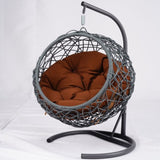 Cat Swing Bed with Stand & Cushion, Cat Egg Chair with Rattan Wicker Appearance, Indoor Hanging 14762130