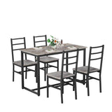 Dining Set for 4, 5 pieces Farmhouse Dinette Set with 4 chairs, Mid-Century Modern Dining W578P304058